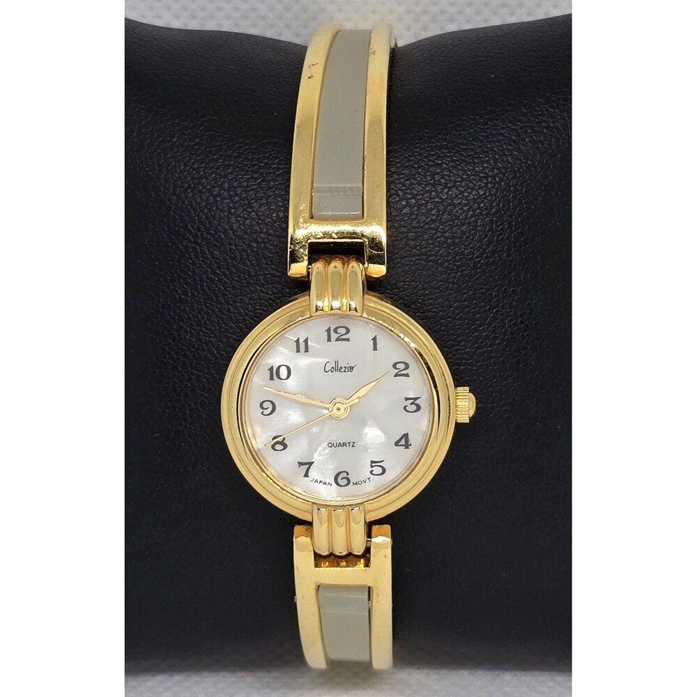 Women's Collezio Fancy Gold Tone Bangle Band Analog Watch 13